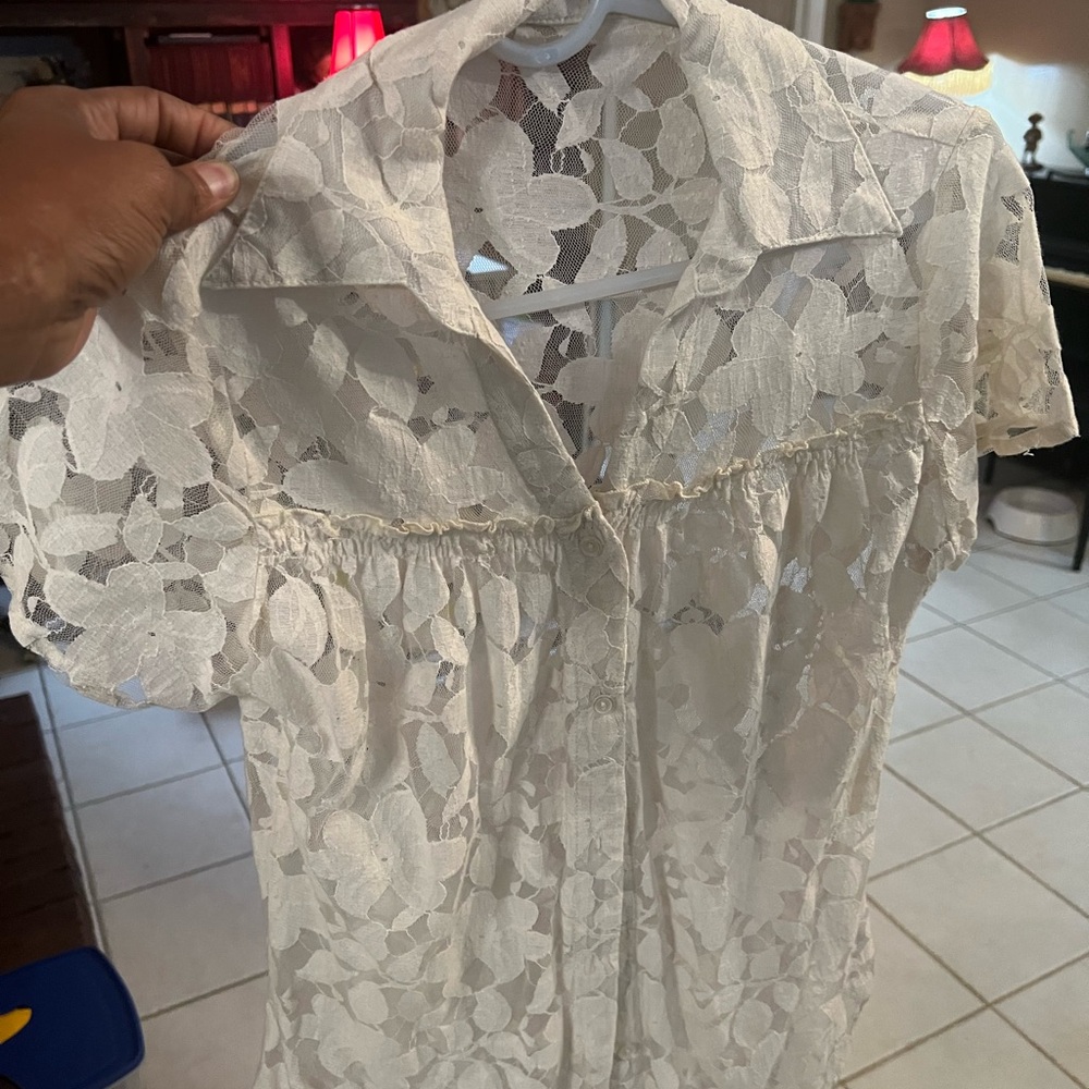 Sheer lace blouse